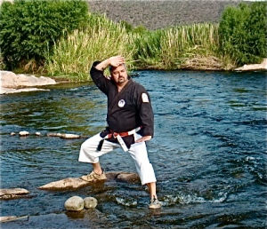 Sensei John, being "lazy" on the Lower Salt River, Arizona, 2010
